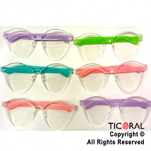 ANTEOJO TIPO RAYBAN REDONDOS TRANSPARENTES MARCO COLORES x 6